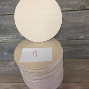 20 Pack of Wood Rounds 8&quot;x 1/5&quot; thick Unfinished Wooden Rounds Circles Shape, Sign Blanks, Door hangers, ready to paint- Free wood Sample