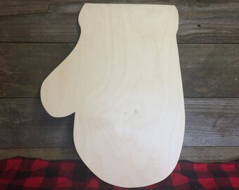 20 Pack of Wood Mitten 18"x14"x 1/4" (5.2mm Actual) Unfinished Wooden Mitten Shape, Sign Blanks, Door hangers, ready to paint,