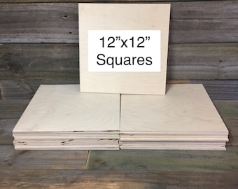 20 Pack of 12x12x 1/45.2mm Thick Unfinished Wooden Squares Shape