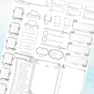 D&D 5E Character Sheet - Custom Hand-Designed, Printable Template