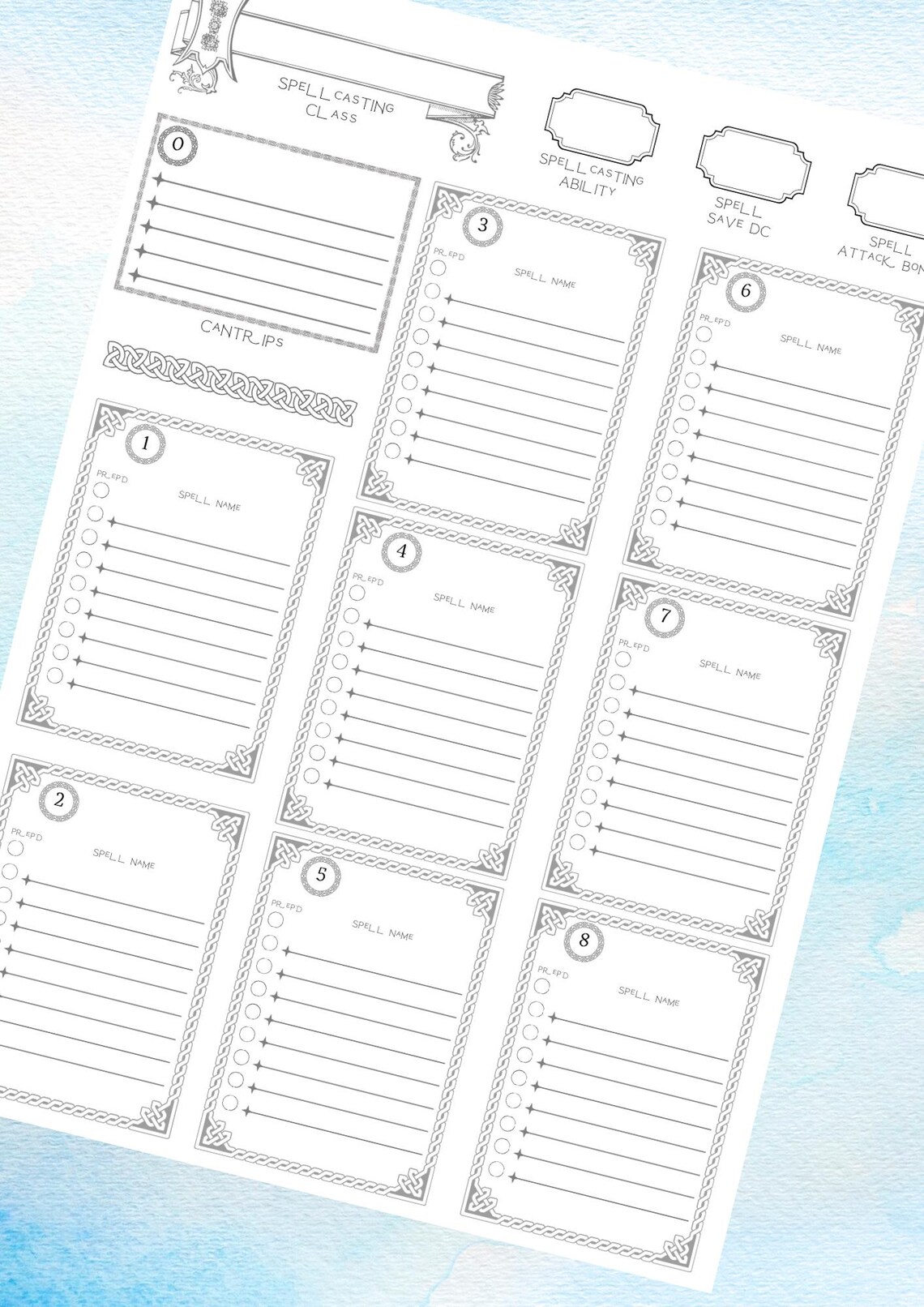D&D 5E Character Sheet - Custom Hand-designed, Printable Template - Etsy