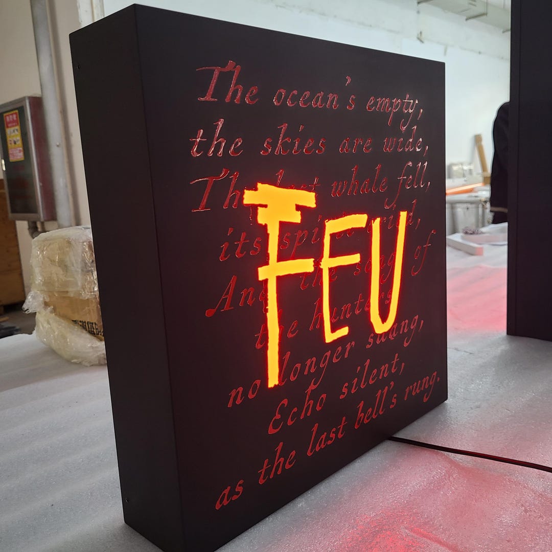 Lightbox Sign Raised Lettering Custom LED Lightbox Sign – Etched Letters + Stainless Steel Acrylic ...