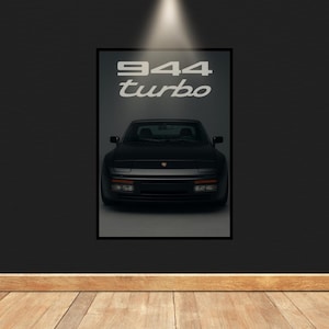 944 Turbo Digital Poster – Retro Wall Art Print, Classic German Car Artwork Download, Printable Wallpaper Garage Racing Decor Birthday Gift