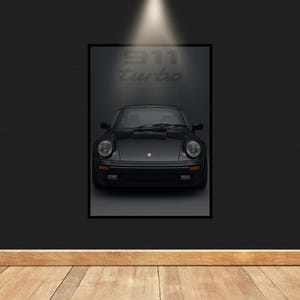 Poster digitale 911 Turbo - Stampa artistica da parete retrò, download di immagini di auto tedesche classiche, carta da parati stampabile, decorazione da garage, regalo di compleanno