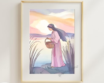 Kids Christian Wall Art, Bible Wall Art for Kids, Miriam Wall Art for Kids, Women of God Art, Girls Bedroom, Nursery Wall Art, Kids Room