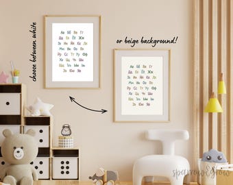 Russian Alphabet in Color, Russian Alphabet Poster in Color, Educational Wall Art, Homeschool Classroom Decor, Homeschool Wall Art, ABC Slav
