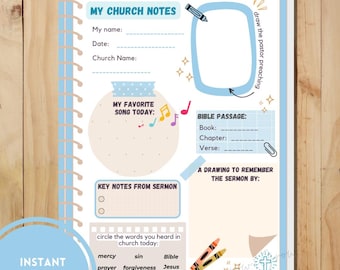 Sermon Notes for Kids | Church Sermon Notes Printable