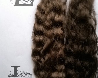 Mohair voor poppen, trollen, herboren, poppen, blythe, speciale effecten, theater, - BROWN DUO 10 gram