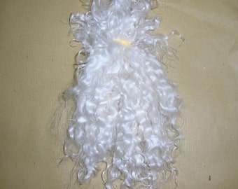 Mohair for dolls , trolls, reborns, puppets, blythe , special effects, theatre , - Natural white curly 10 grams