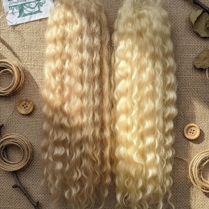 Mohair for dolls , trolls, reborns, puppets, blythe , special effects,  10grams  Blonde Duo
