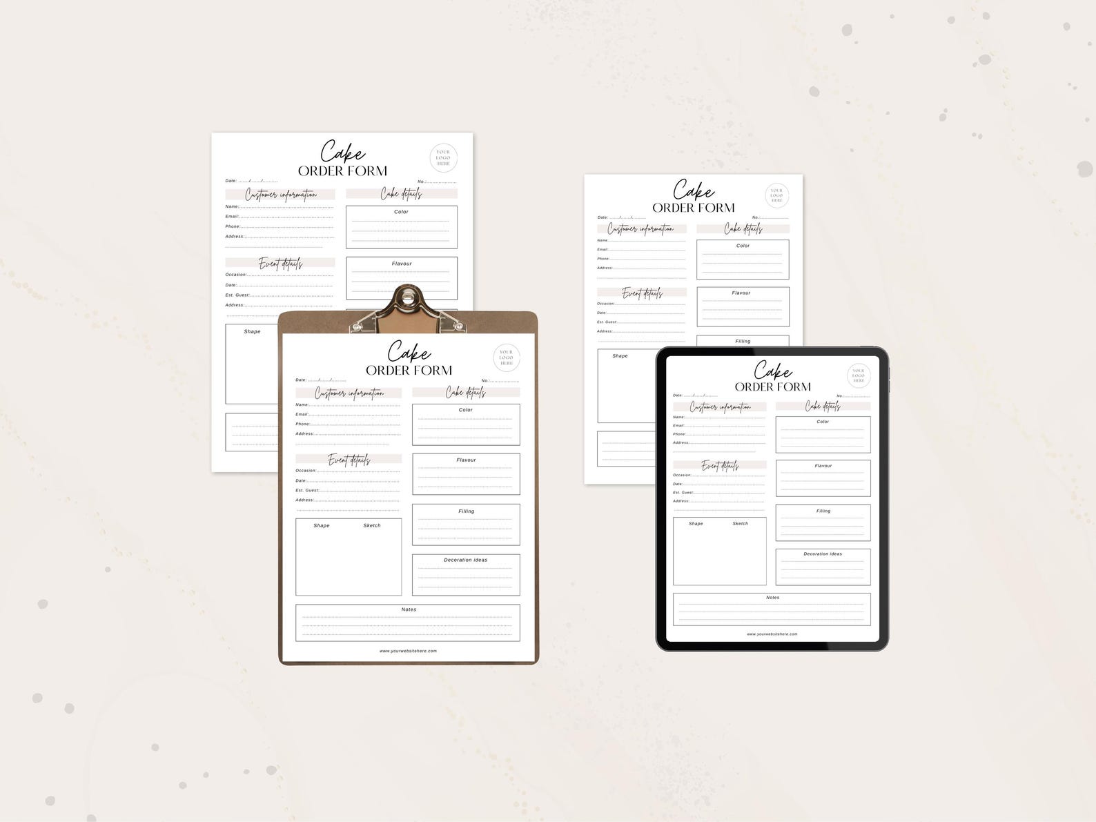Cake Order Form Template | Bakery Business Forms | Editable Canva ...
