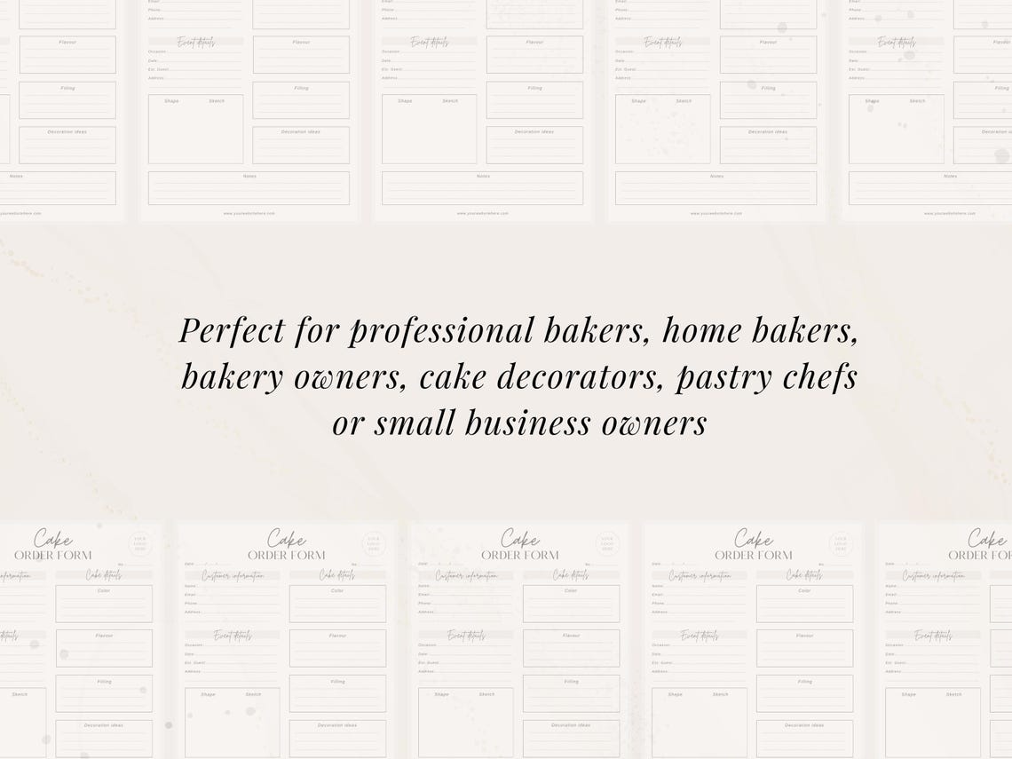 Cake Order Form Template | Bakery Business Forms | Editable Canva ...
