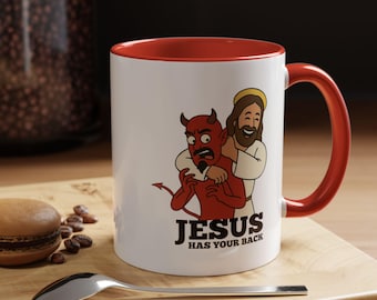 Jesus Has Your Back Coffee Mug, Humorous Gift for Friends, Inspirational Mug, Funny Religious Coffee Cup, Perfect for Holidays
