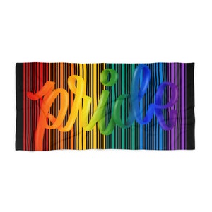 Vibrant Rainbow Waves: Gay Pride Beach Towel - Perfect for the Beach or Pool!