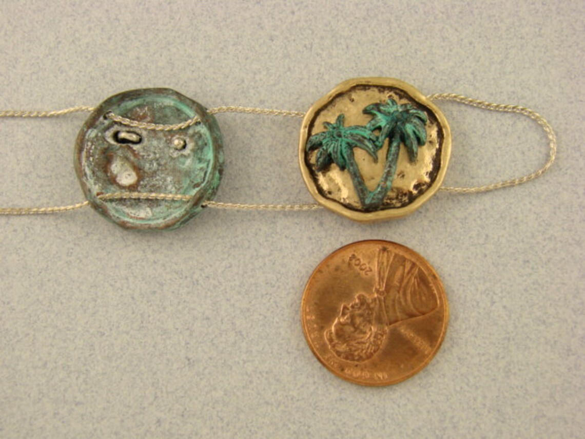 Palm Tree Beads Tropical Island Florida Beach Fronds 4T Metal Etsy