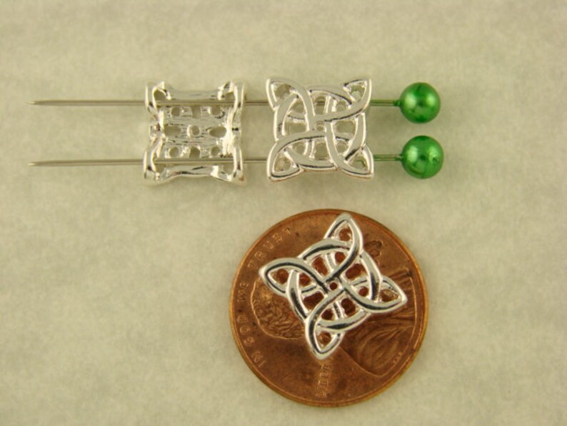 Celtic Knot Beads Irish Welsh Silver Metal 2 Hole Sliders Etsy