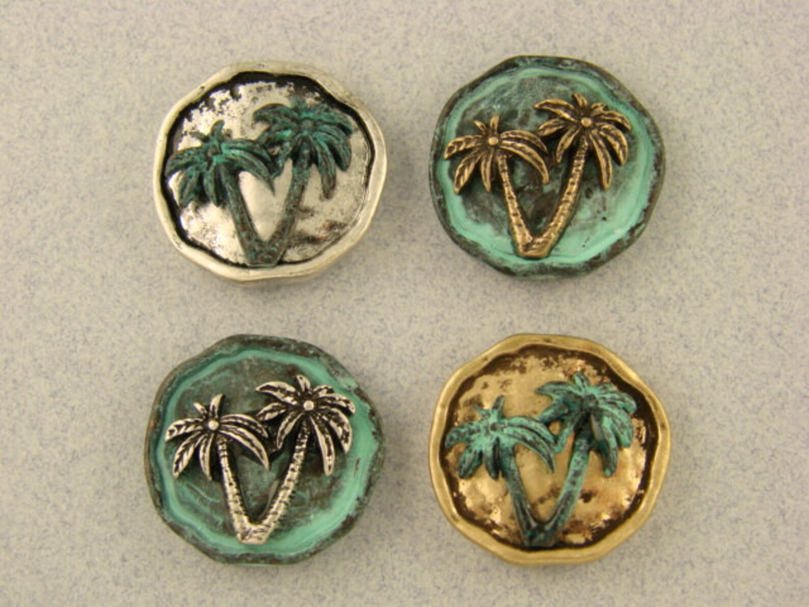 Palm Tree Beads Tropical Island Florida Beach Fronds 4T Metal Etsy