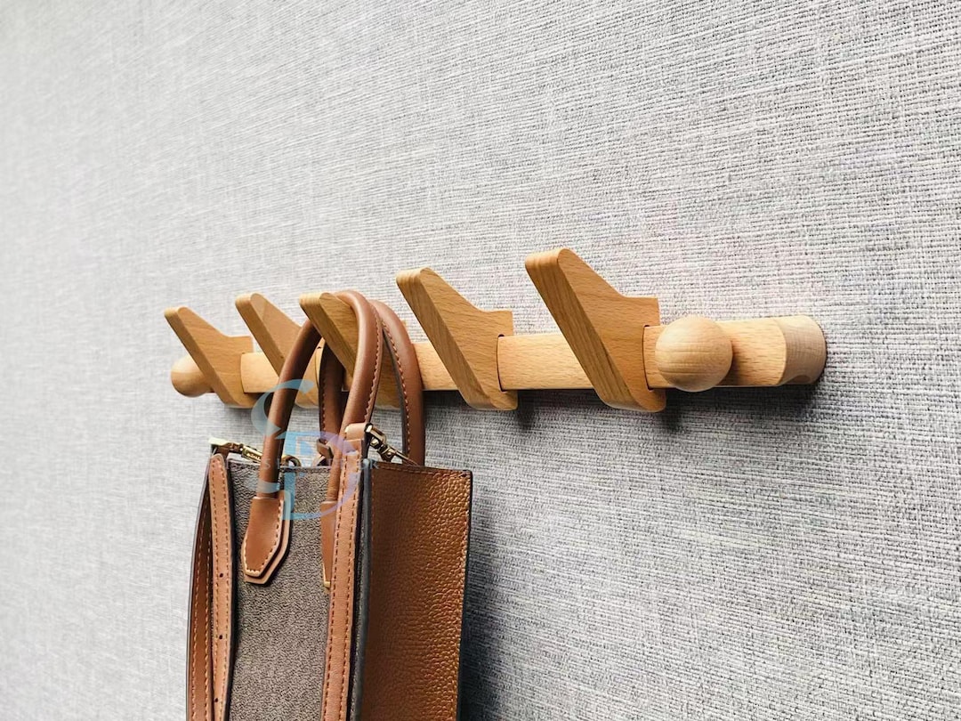 Sliding Hook Rack Beech Wood Sliding Hook Coat Rack: Minimalist Wall Organizer - Etsy