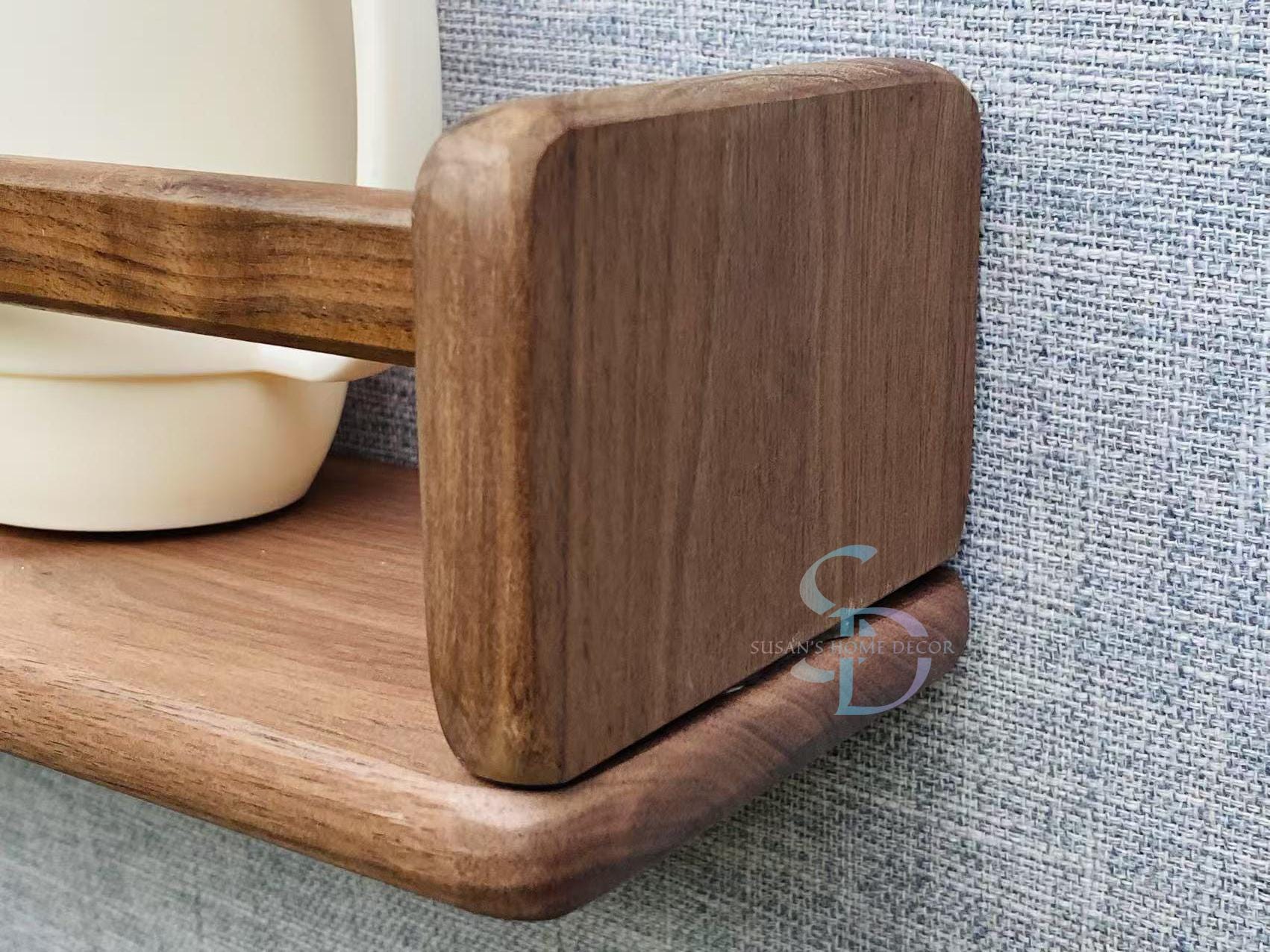 Floating Shelf With Railing Walnut Floating Shelf With Railing: Rustic Picture Ledge - Etsy