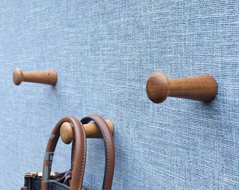 Minimalist Cherry Wood Wall Hook: Modern Coat & Towel Hanger