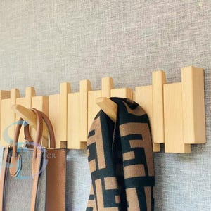 Solid Wood Piano Coat Hook, Natural Solid Piano Coat Rack, Piano Key, Entrance Wall Coat Hook, handmade wall decor, Modern coat rack