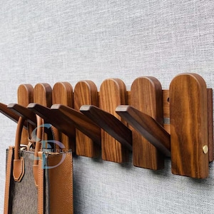 Solid Wood Piano Coat Rack, Entryway organizer, backpack hook, Wall Mounted, Flip Down Wall Hook Rack,easy to install,Handmade Storage Rack