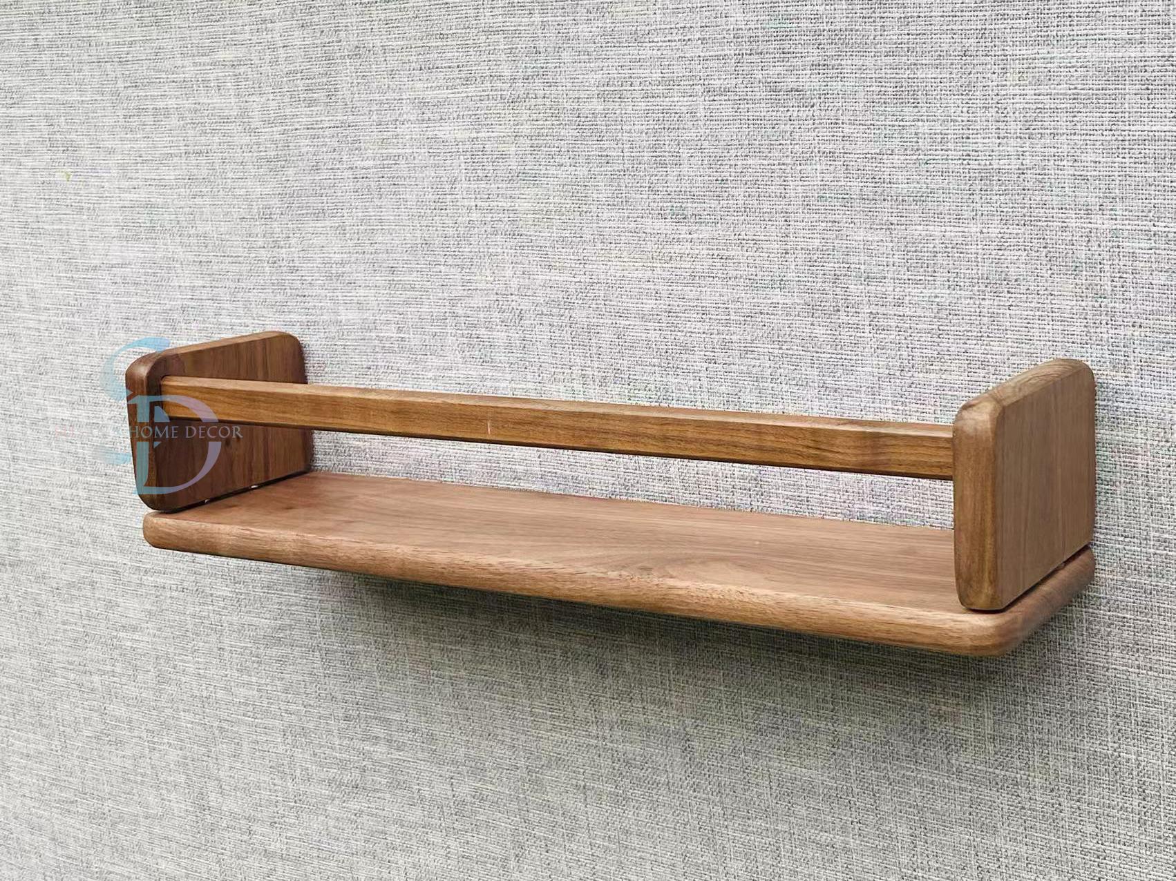 Floating Shelf With Railing Walnut Floating Shelf With Railing: Rustic Picture Ledge - Etsy