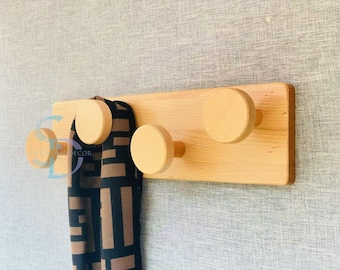 Handmade Beech Wood Shaker Peg Rail: Country Cottage Coat Rack