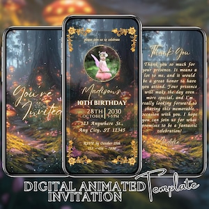 Fairy Garden Birthday Invitation: Enchanted Forest Theme (Digital Download)
