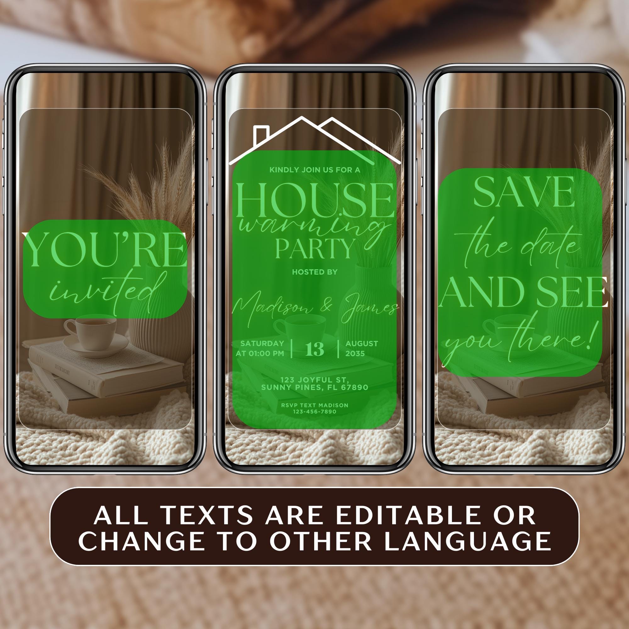 Housewarming Invitation Digital Download, Animated Invites, Open House ...