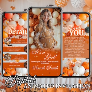 Fall Baby Shower Invitation Gender Neutral Baby Shower Invitations Gender Reveal Invite Party Favors Video Evite Digital Baby Shower Invite