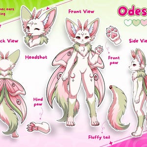 Furry Ref Sheet Commission | Custom Fursona Reference Sheet & Character Sheet