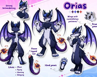 Scheda di riferimento furry personalizzata: Scheda di riferimento furry, Commissione artistica furry, Scheda di riferimento antropomorfa, Adozione furry