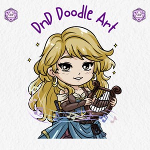 Custom PFP Doodle Art : DnD Doodle Character Art, Dungeons and Dragons, Fantasy RPG, DnD Commission, Portrait Avatar