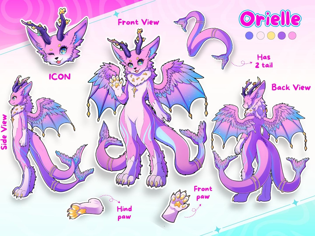Furry Reference Sheet Commission: Custom Fursona, Furry Ref Sheet ...
