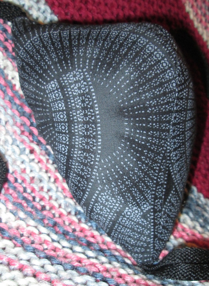 Renaissance Padded Black with Gray Blue Fans Codpiece with Ties