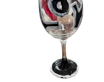 The "P" Colorful Hand Painted Wine Glasses