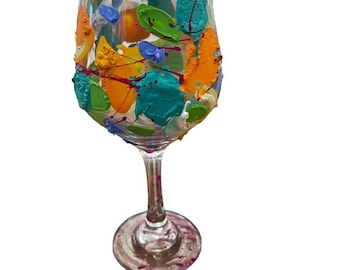 The "H" Colorful Hand Painted Wine Glasses