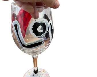 The "R" Colorful Hand Painted Wine Glasses