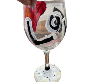 The "S" Colorful Hand Painted Wine Glasses
