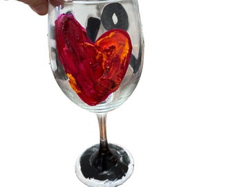 The "N" Colorful Hand Painted Wine Glasses