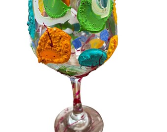 The "Q" Colorful Hand Painted Wine Glasses