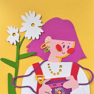 Day off, papercut illustration