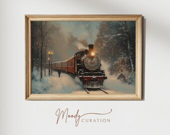 雪の中の列車 モネ ギャラリー ウォール アート プリント ヴィンテージ 