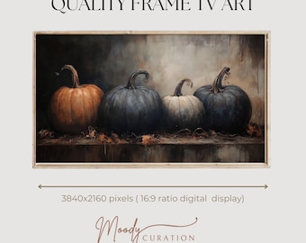 Rustic Pumpkin Still Life, Vintage Fall TV Art (Digital Download)