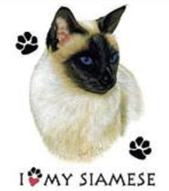Cat Siamese With Paws On One Fabric Panel 18 X Etsy Cat Siamese With Paws On One Fabric Panel 18 X Etsy