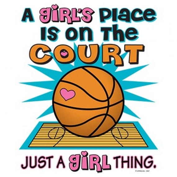 Basketball Sport Girl Place Is On The Court Just A Girl Etsy