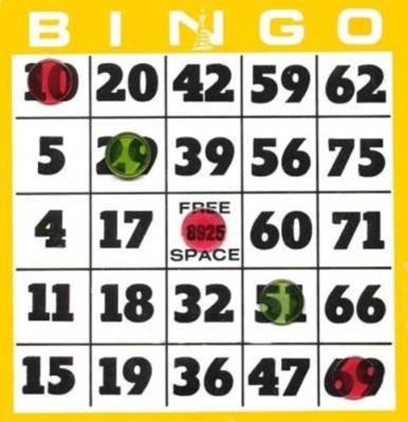 BINGO Fabric Squares on Eight 6 inch & One 16 inch Fabric Etsy