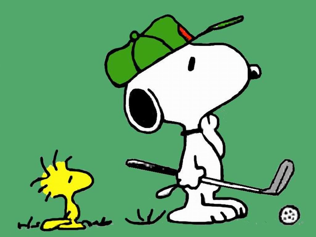 GOLF PEANUTS SNOOPY & Woodstock Green . 16 fabric Etsy