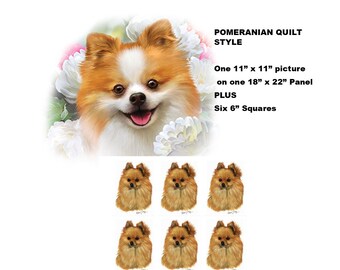 Pic is 8 "x10". POMERANIAN DOG with Scenery on One 16 inch Fabric Panel to Sew Pic is 8 "x10". POMERANIAN DOG with Scenery on One 16 inch Fabric Panel to Sew